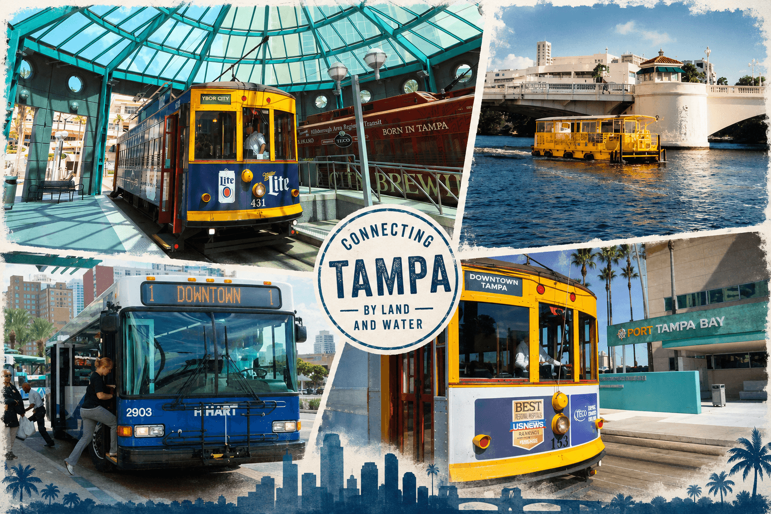 TECO streetline car, water taxi and bus for public transportation