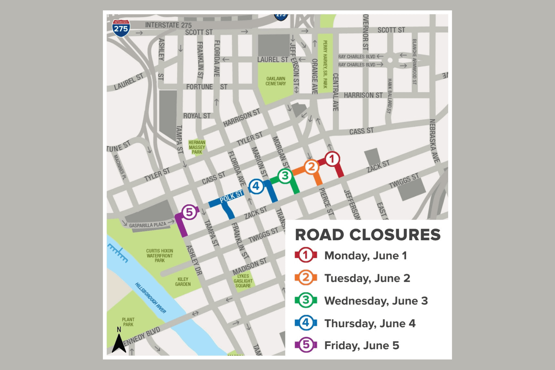 Road closure map