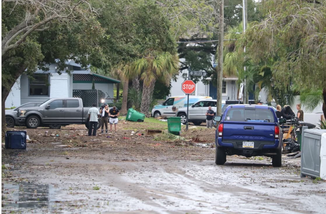 street ruined by storm surge