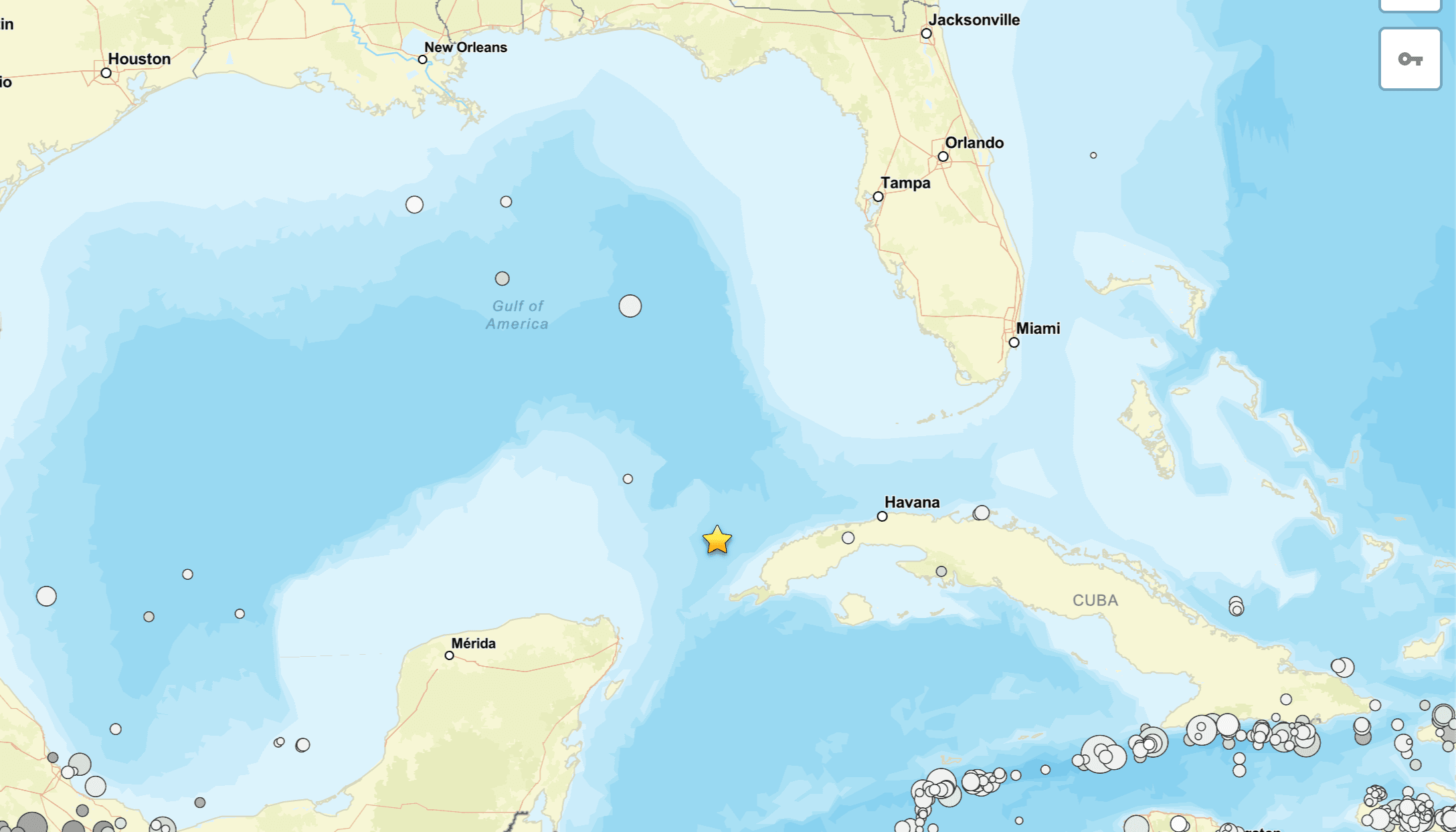 a map with a star showing earthquake location