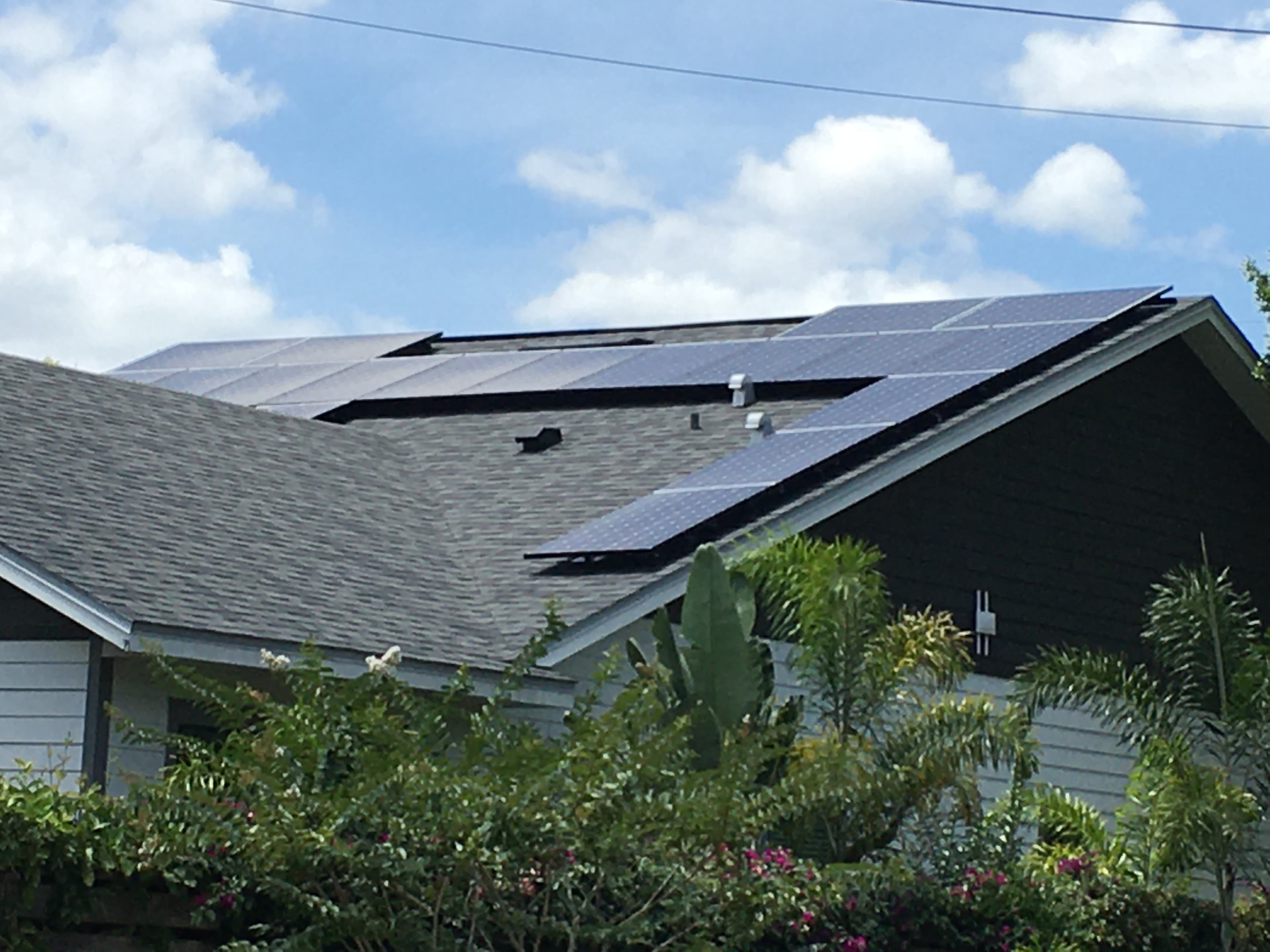 solar panels on a roof