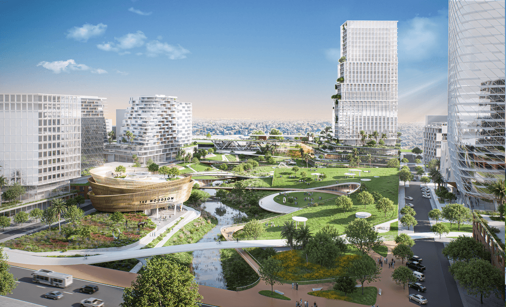 rendering of historic gas plant district in St. Petersburg