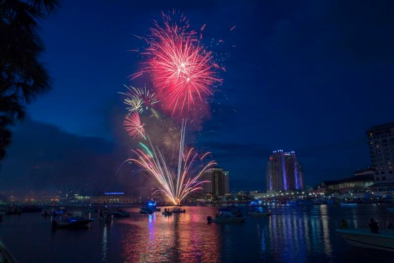 fireworks in the water