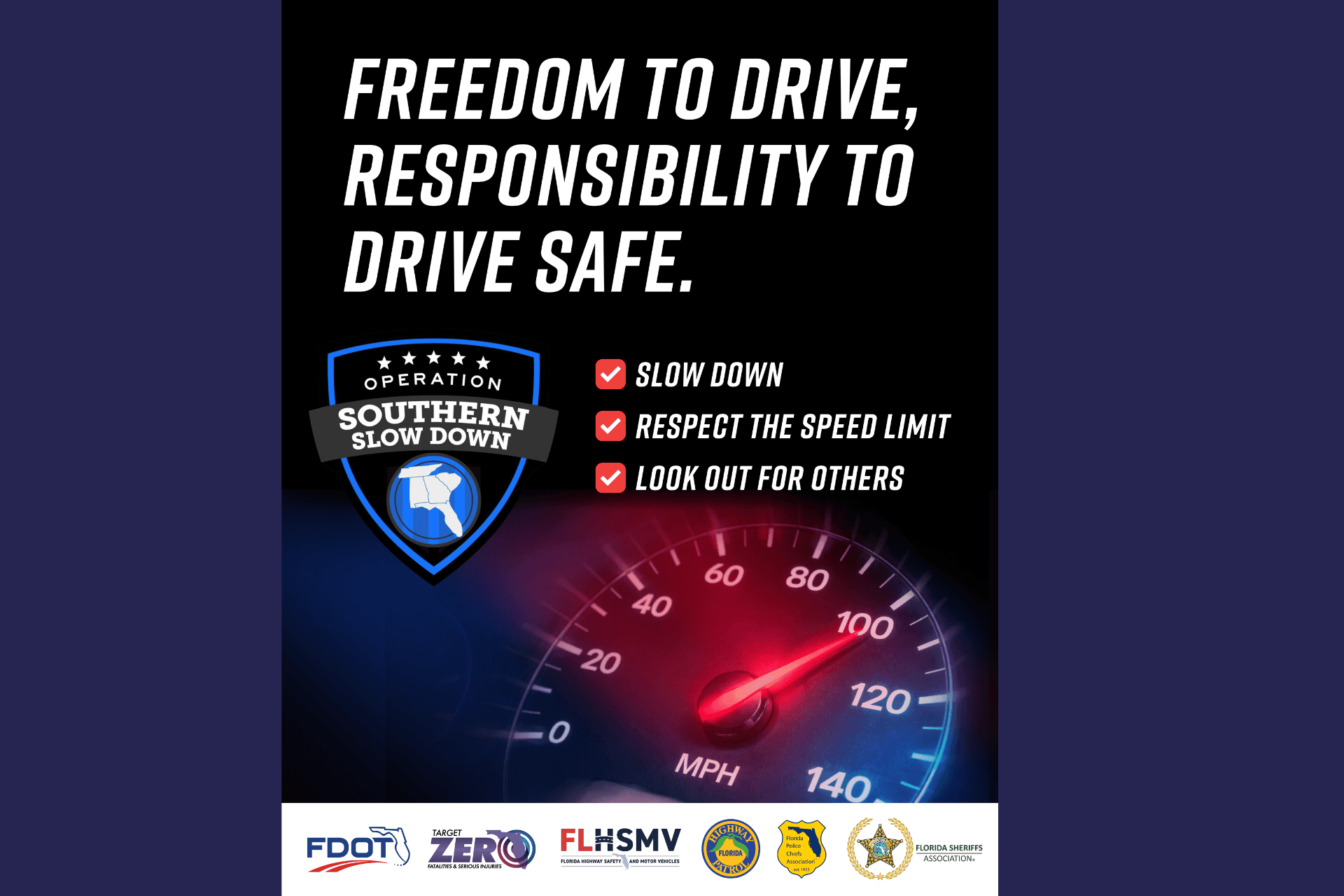 a freedom to drive responsibility to drive safe campaign logo